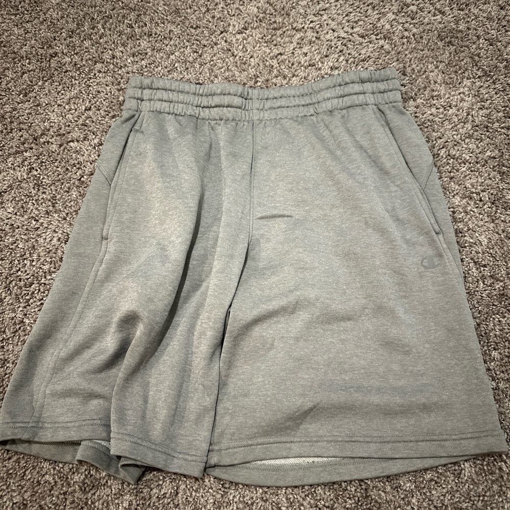 Champion Shorts Medium Adult Gray Pockets Logo Gym Mens M